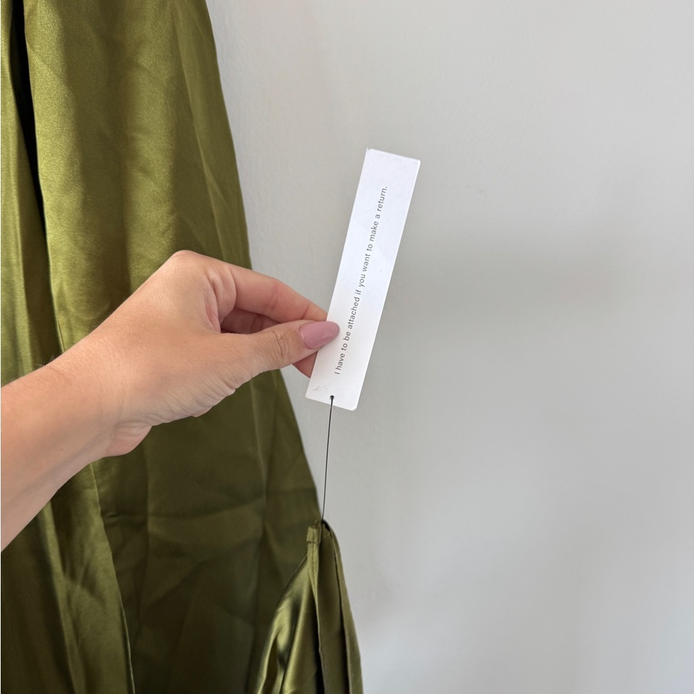 REFORMATION NWT Pike Silk Maxi Dress in Moss - Picture 8 of 14